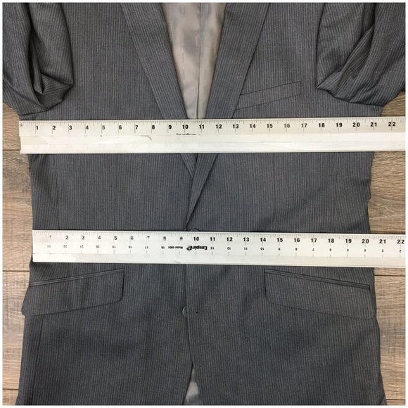 Combatant Mens Suit 2 Piece Set Size 42L Slim Jacket‎ Blazer Pants Wool 2 Button - Picture 11 of 16